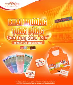 Quà tặng khai trương đặc biệt như túi và ly giữ nhiệt tại Co.opXtra Vincom Mega Mall Grand Park.