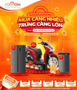 Chương trình bốc thăm trúng thưởng xe SH và các giải thưởng giá trị tại Co.opXtra Vincom Mega Mall Grand Park.