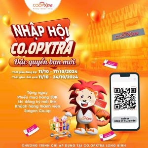 Ưu đãi thẻ thành viên mới tại Co.opXtra Vincom Mega Mall Grand Park, phiếu mua hàng hấp dẫn.