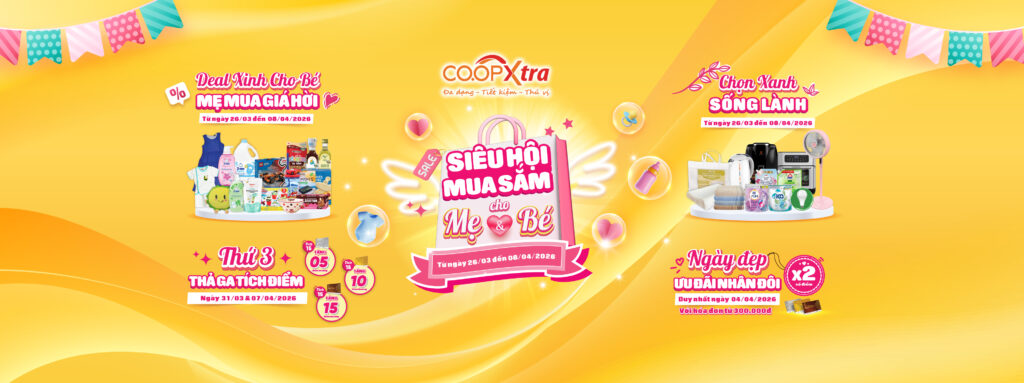 SIÊU HỘI MUA SẮM MẸ & BÉ – TIẾT KIỆM ĐẾN 50% TẠI CO.OPXTRA