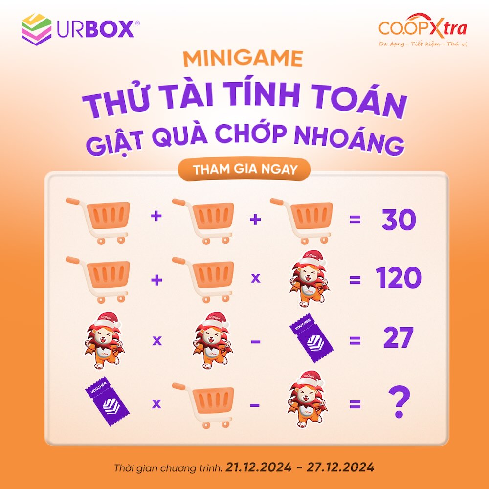 Minigame -THỬ TÀI TÍNH TOÁN – GIẬT DEAL CHỚP NHOÁNG